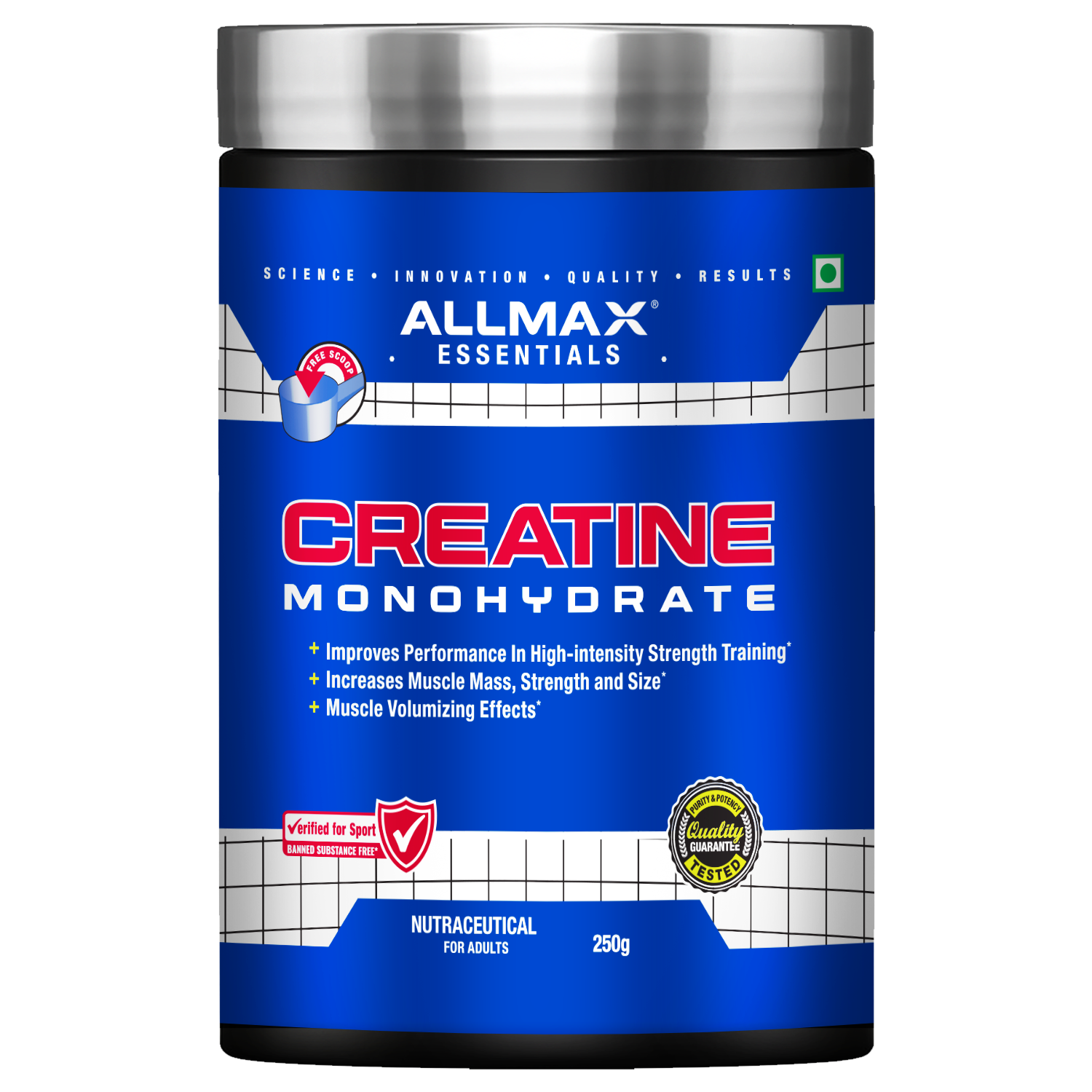 ALLMAX™ Creatine Monohydrate Powder– 250g | 3.0 g Creatine Monohydrate Per Serving