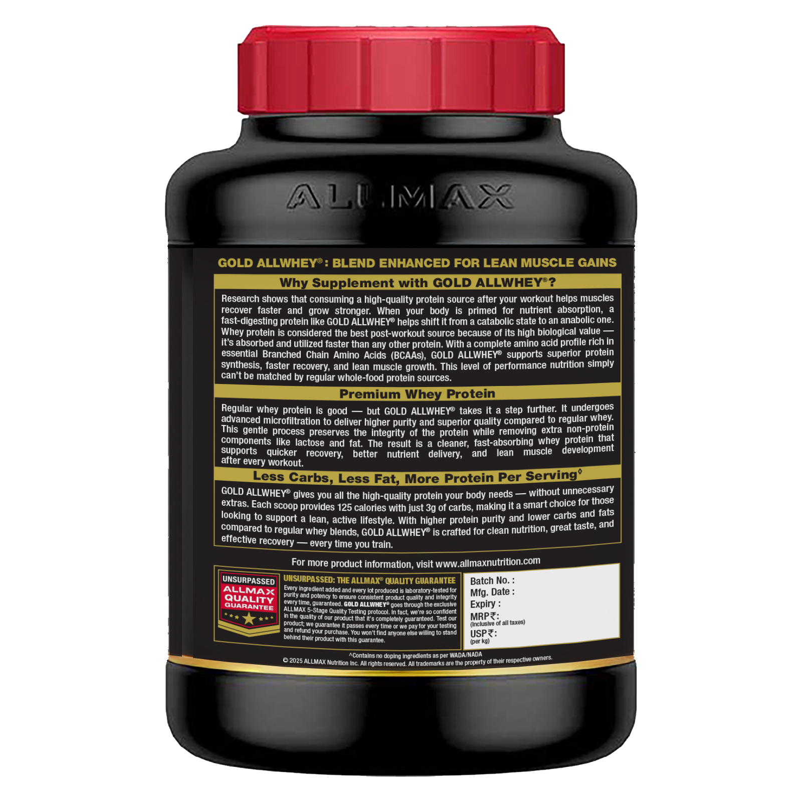 ALLMAX™ Gold All Whey Premium Whey Protein 4 lbs