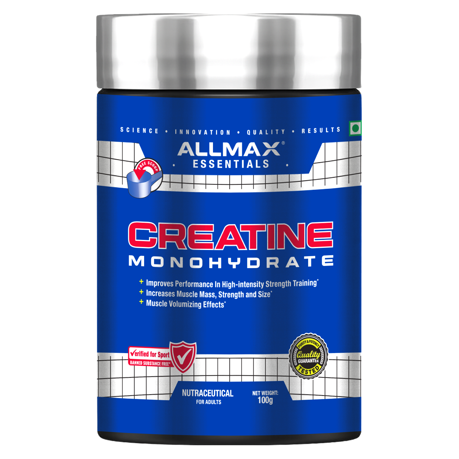 ALLMAX™ Creatine Monohydrate Powder– 100g | 3.0 g Creatine Monohydrate Per Serving