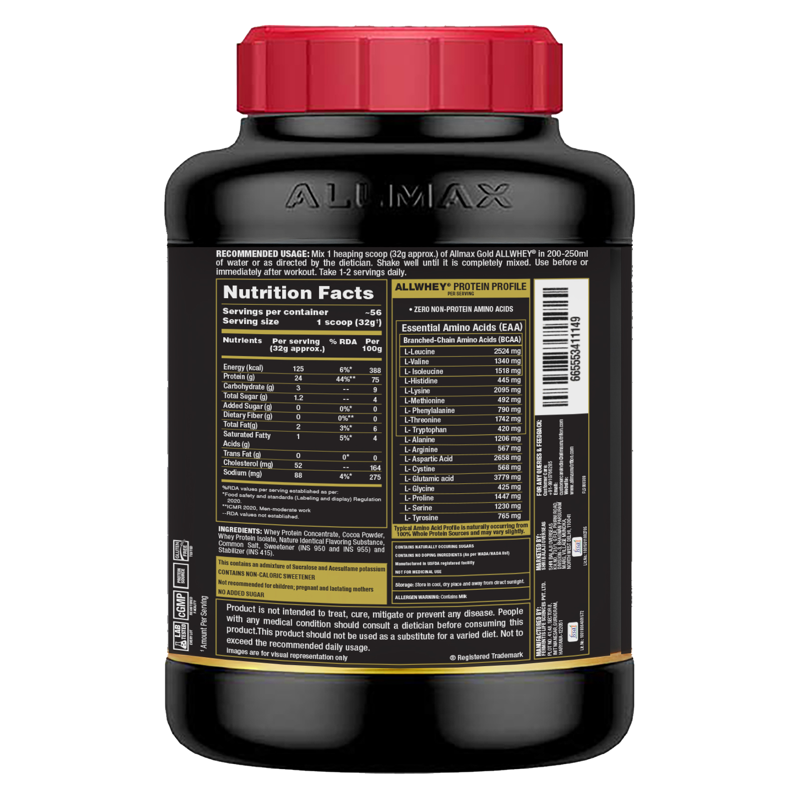 ALLMAX™  Gold All Whey Premium Whey Protein  4 lbs