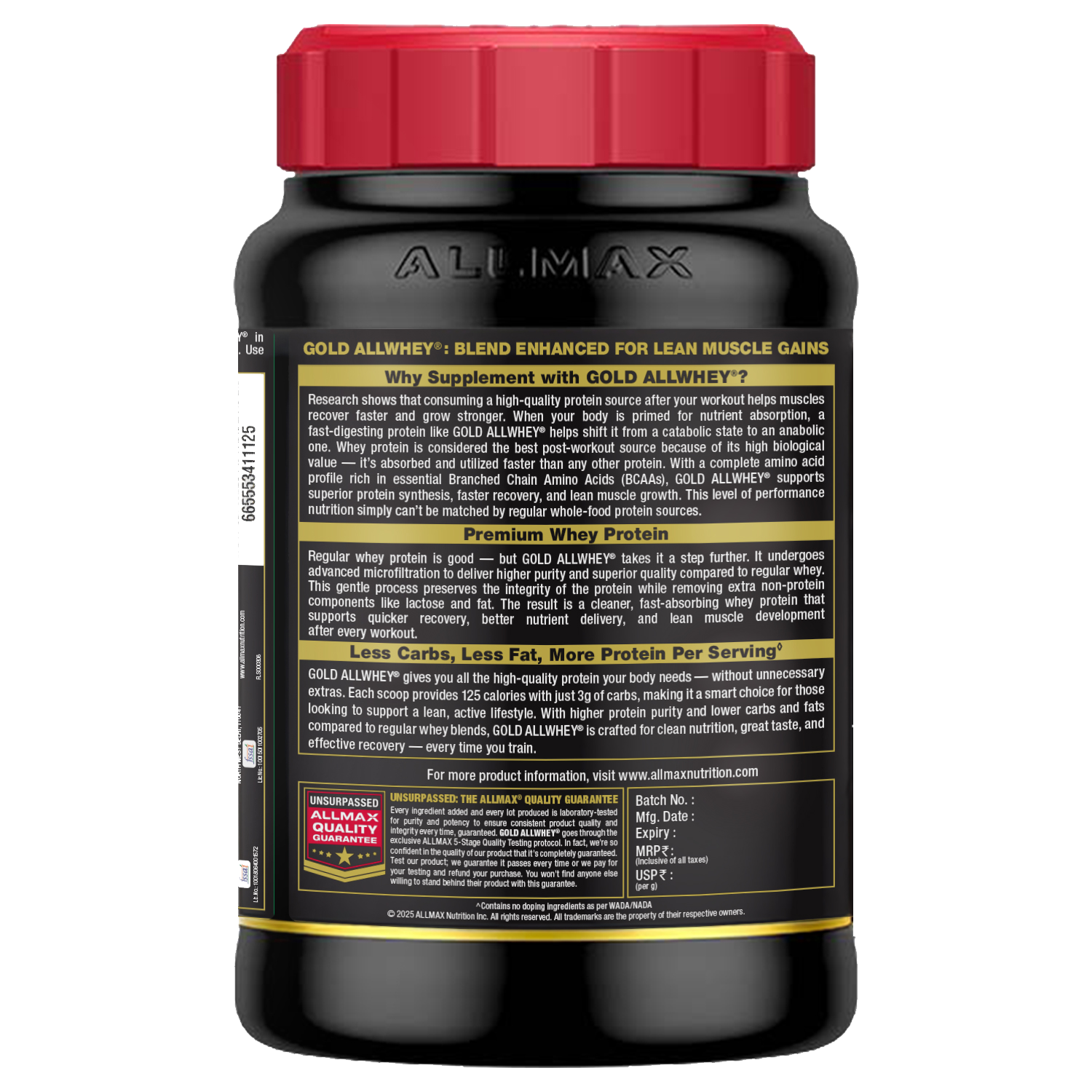 ALLMAX™  Gold All Whey Premium Whey Protein 2lbs
