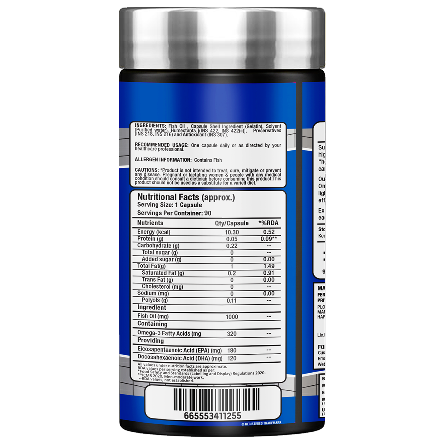 ALLMAX™ Omega 3 Essential Fatty Acids Supplement (EFA’s)  – 1000 mg Fish Oil Per Serving | 60 Softgels